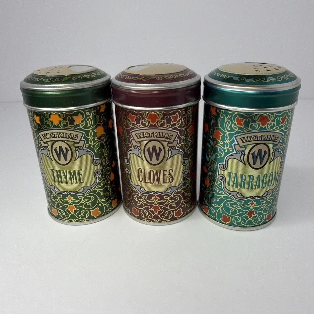 Vintage 1987 Watkins Spice Tin Set 6 Pc Limited  Ed Collectible Kitchen Seasonin